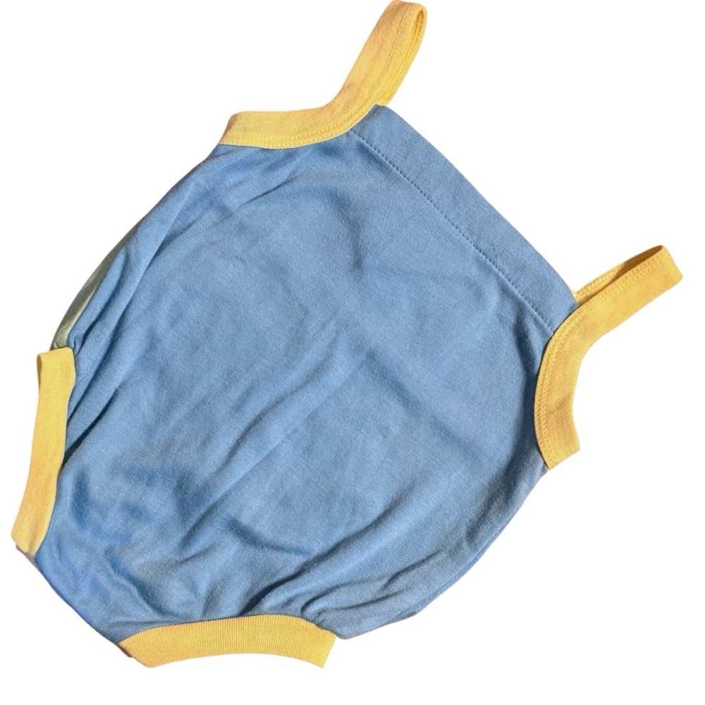 Vintage 1991 Lovespun Baby Colorblock Romper Applique Animals 6–9 Months Pastel - Picture 2 of 6
